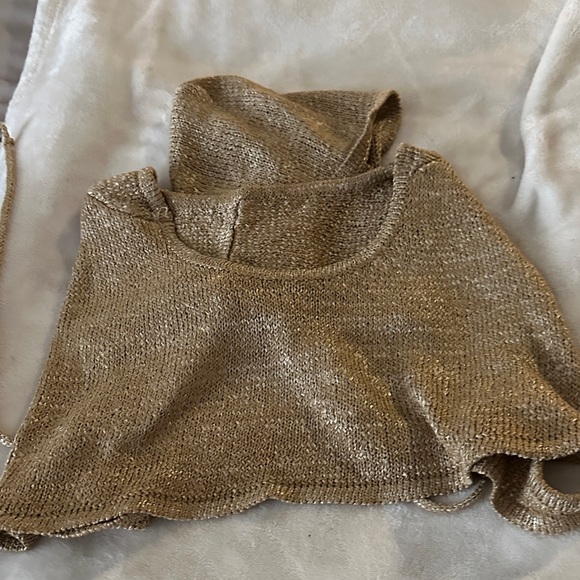 Gold Knit Skirt - Picture 2 of 10